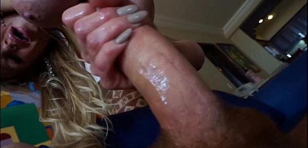  Huge Titted Wife Kelly Madison Strokes and Sucks Cum From Hubbys Cock